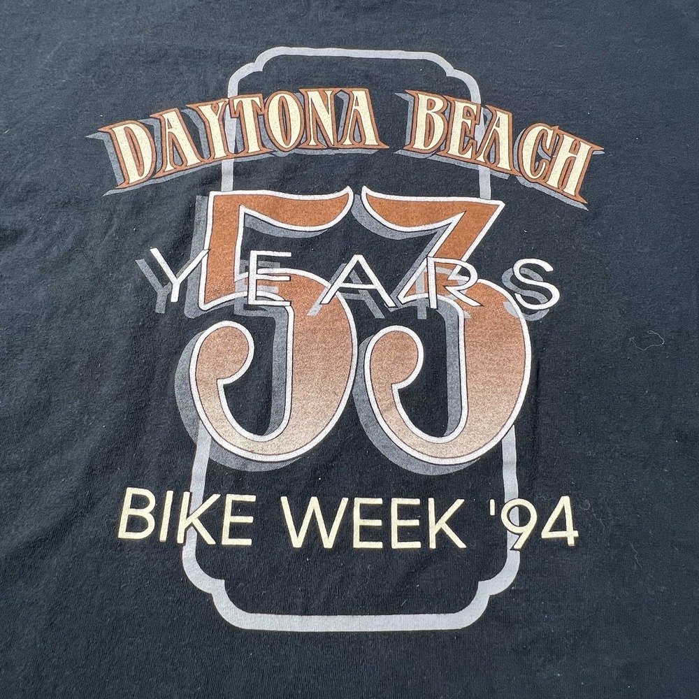 Vintage 3D Emblem 94' Daytona Beach Bike Week All Over Print Double Sided SZ XL - Picture 7 of 14